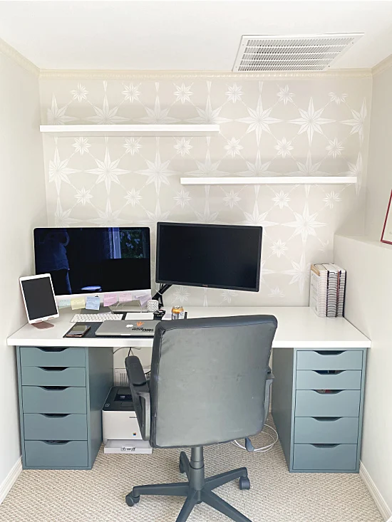 Floating shelves desk office online